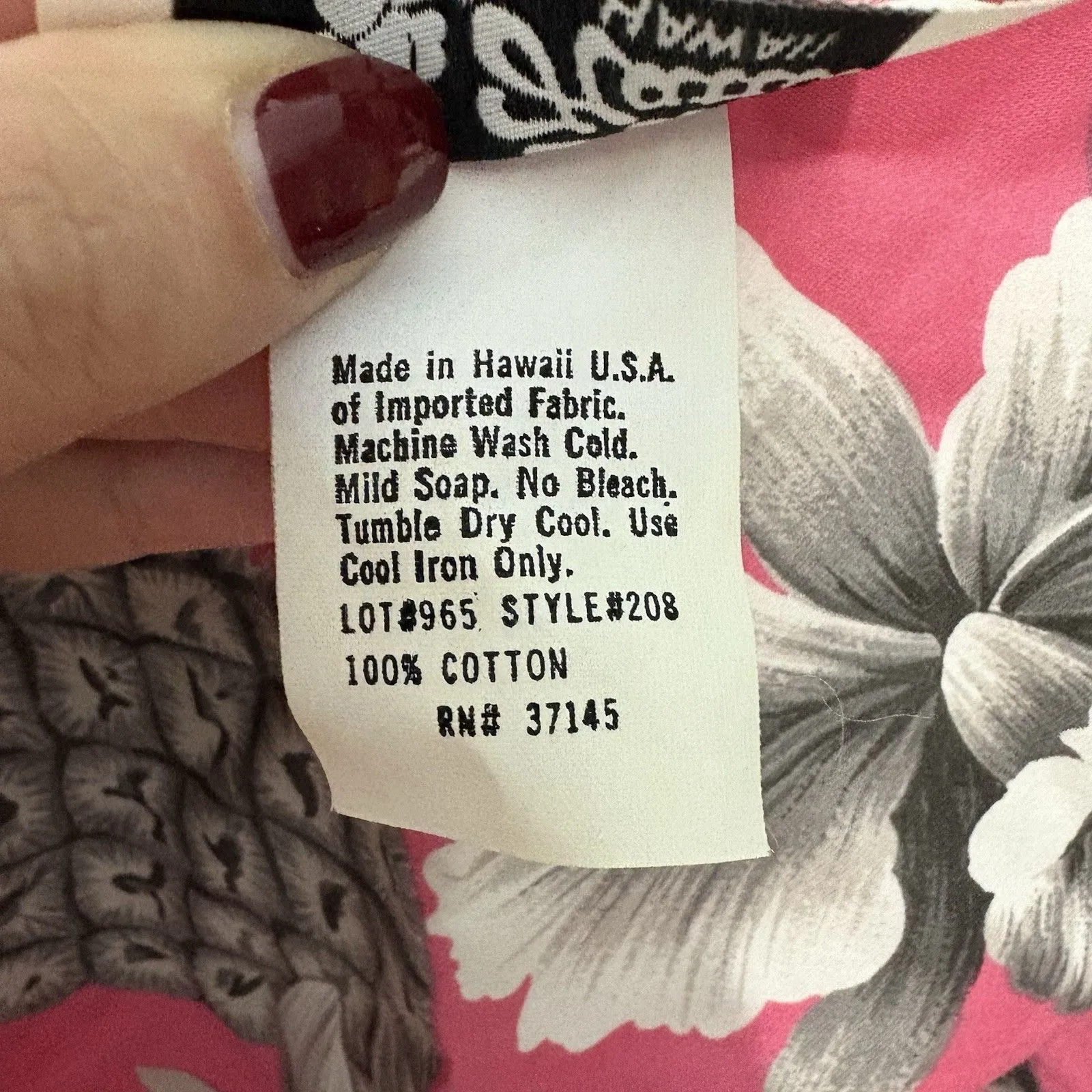 Vtg 80s Hilo Hattie Hawaiian Muumuu Top Womens OSFM Pink Pineapple Tropical Size undefined - Image 6