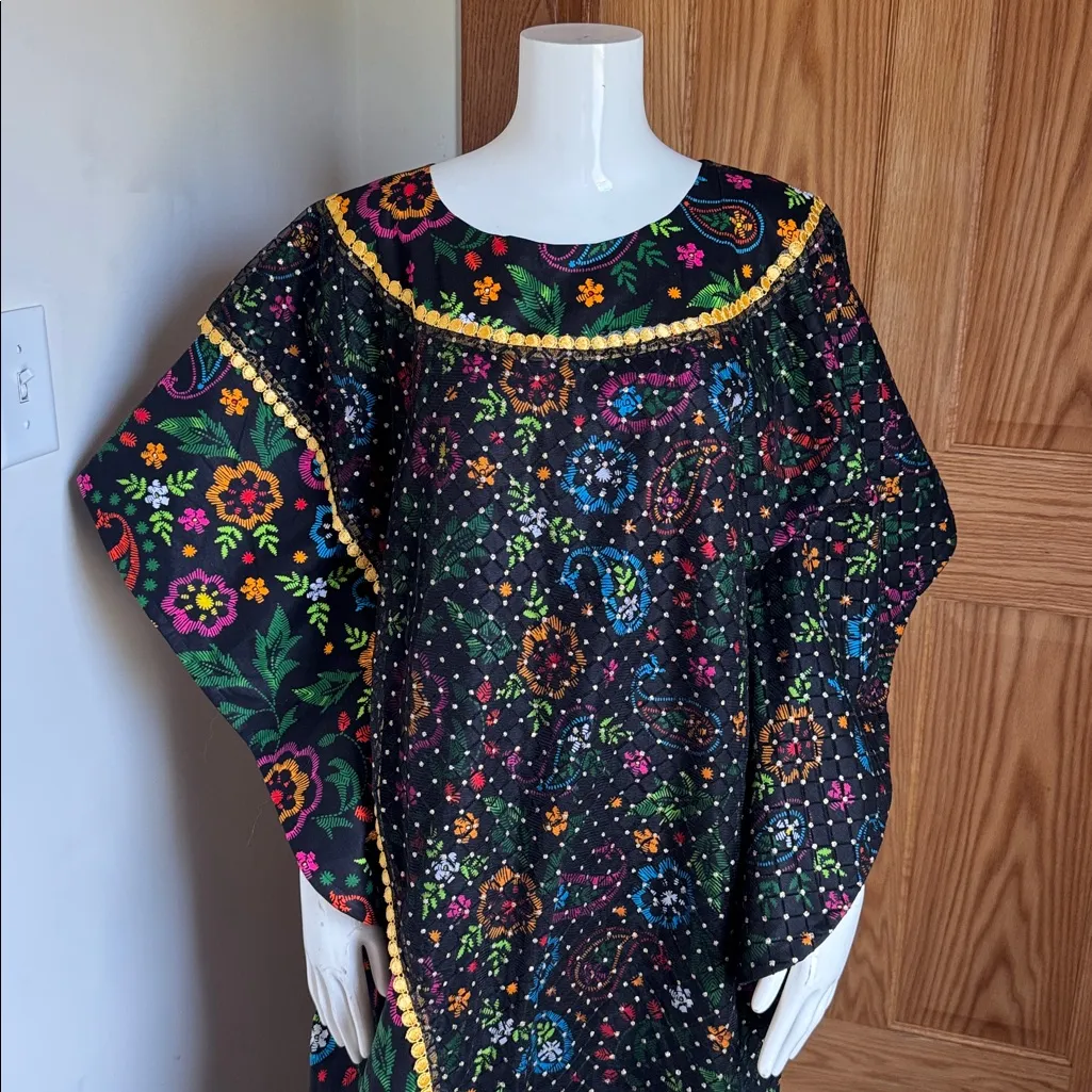 African Ankara Lace Floral Two Piece Dress Set (Fits Up To SIZE 14) Black - Image 4