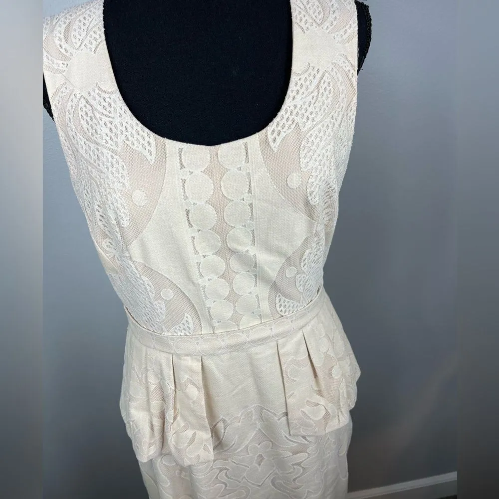 BCBGMAXAZRIA Etna Lace Peplum Sheath Dress - Image 7