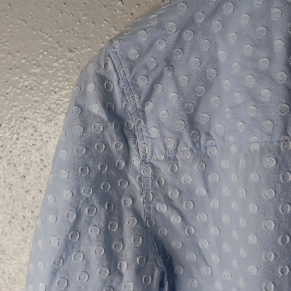 Charter Club 4 Powder Blue Swiss Dot Long Sleeved Cotton Oxford Top Powder Blue - Image 7
