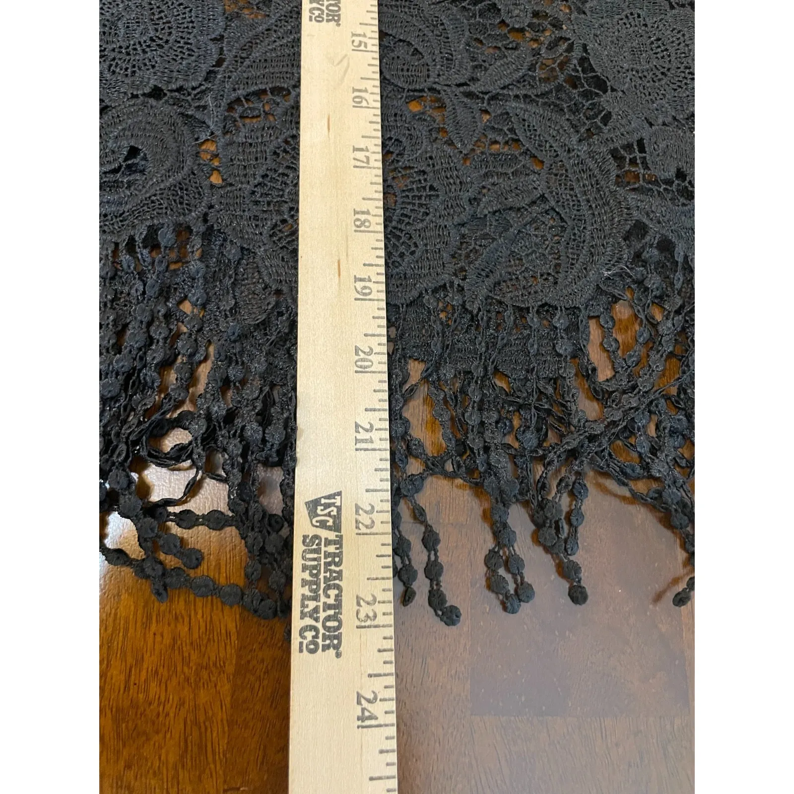 Forever 21 0X‎ US 14/16 Black Sheer Lace Fringe Top Blouse Whimsigoth Festival - Image 5