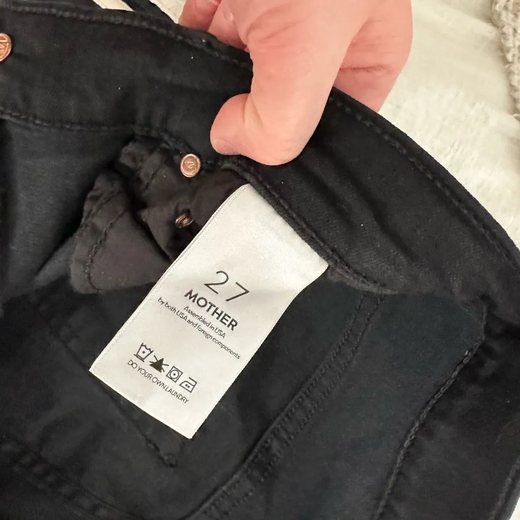 Mother Women’s Black 27 Insider Crop Guilty Racer Striped Jeans - Image 5