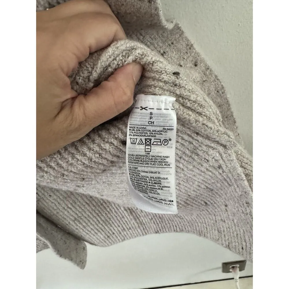 Old Navy Beige Marled Knit Open Front Classic Sweater Women’s Size Small - Image 6