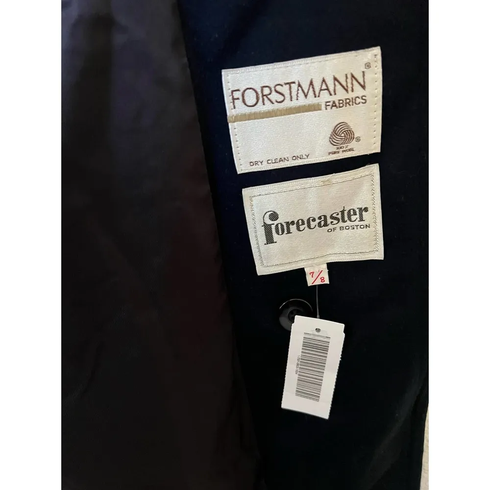 Vintage Navy Blue Wool Coat Size S - Image 9