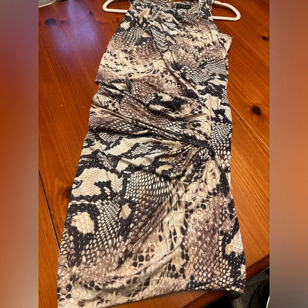 Free people TORN Ronny Kobo Free People Snakeskin Print Dress sz S/M $238 - Image 12