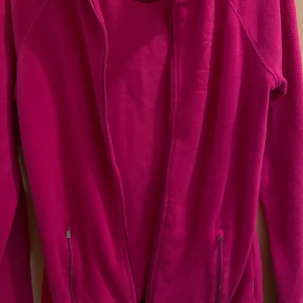 Calvin Klein Performance Jacket Small Full Zip Pockets Mock Neck Fleece Pink - Image 4