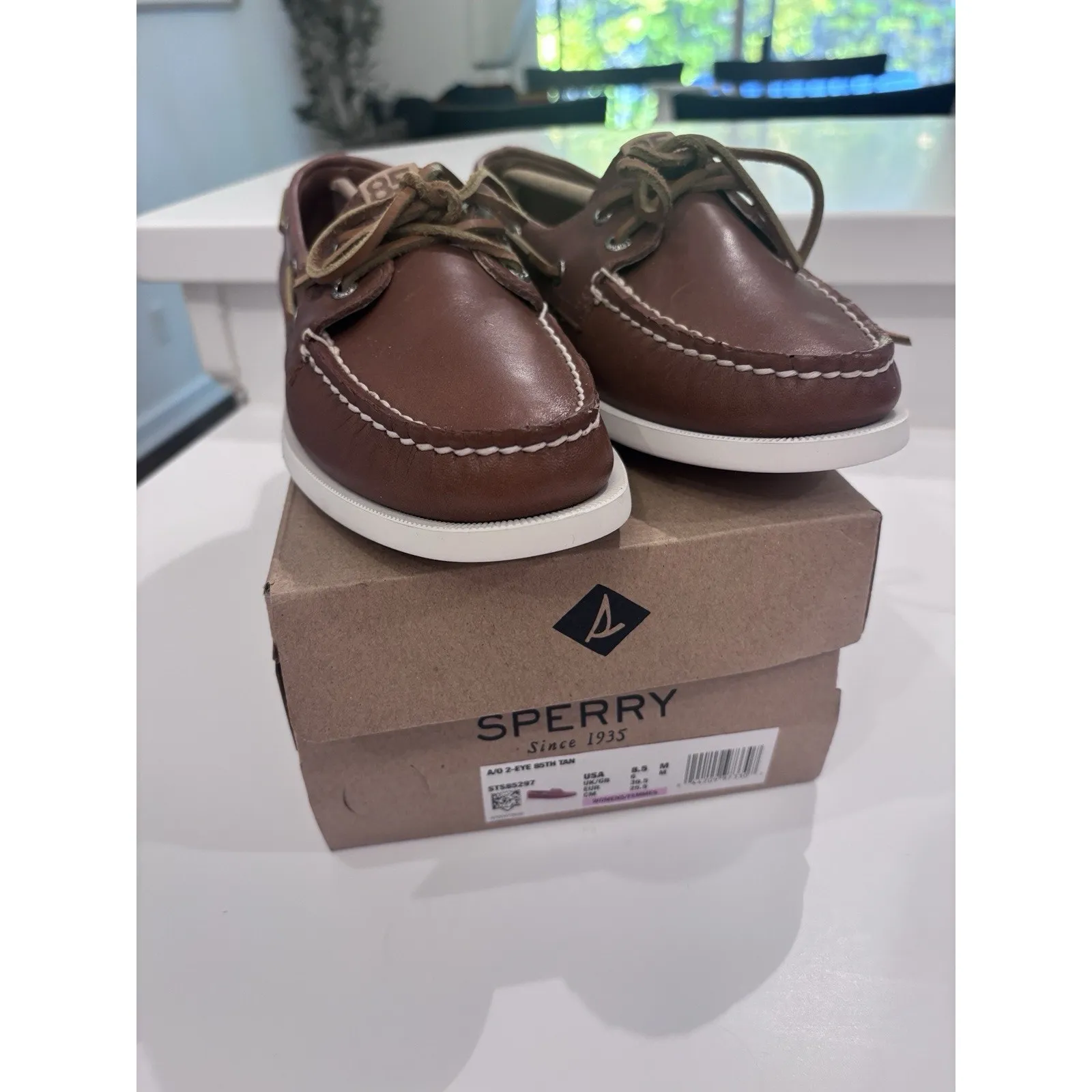 New Sperry Womens Authentic Original 2 Eye Lace Boat Shoe Loafer Tan Sz 8.5 85th - Image 5