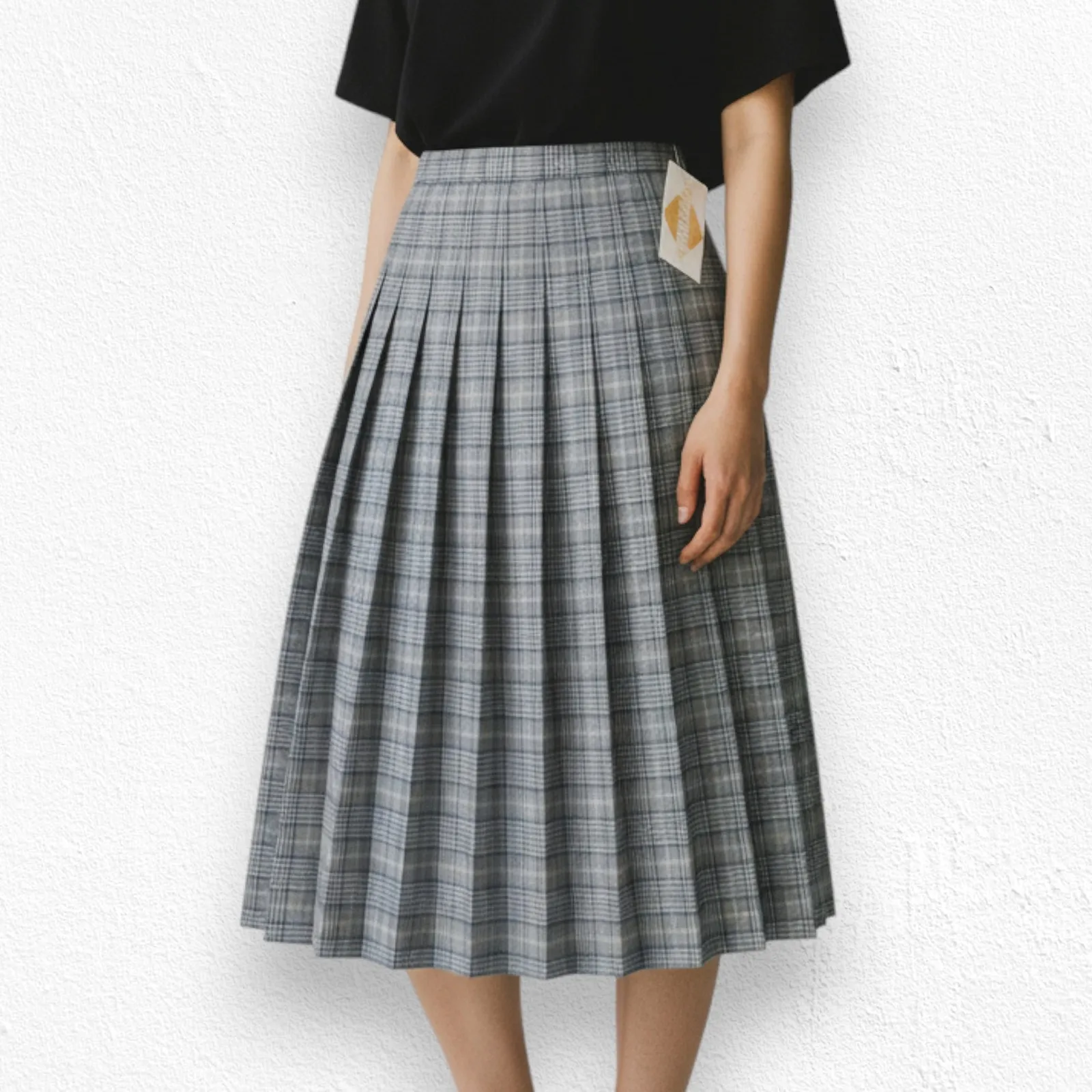 Vintage 70s Pendleton Gray Plaid Carnegie District Tartan Wool Skirt Size 16 NWT - Image 3