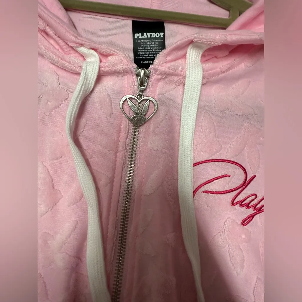 Playboy cropped short sleeve hoodie - Image 3