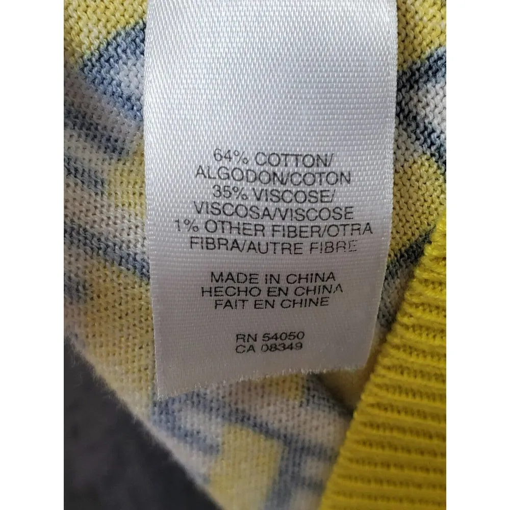 Jones New York Yellow & Black Abstract Cotton Round Neck Sleeveless Sweater M - Image 9