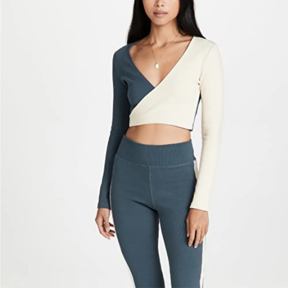 𝅺THE Upside Luna Kyra Wrap Top Size Large Blue - Image 4