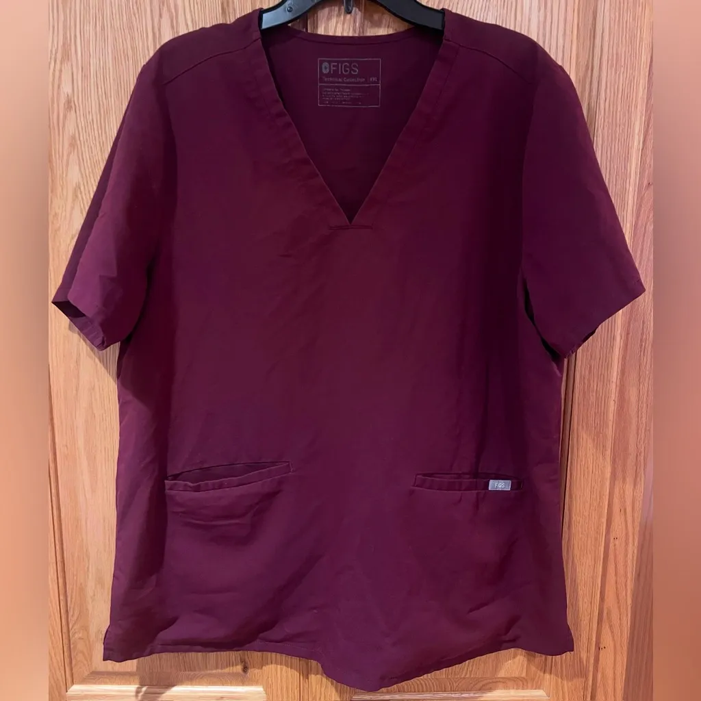 FIGS Burgundy Casma Three-Pocket Top & Kade Cargo‎ Scrub Pants Set Size XL/XXL - Image 11