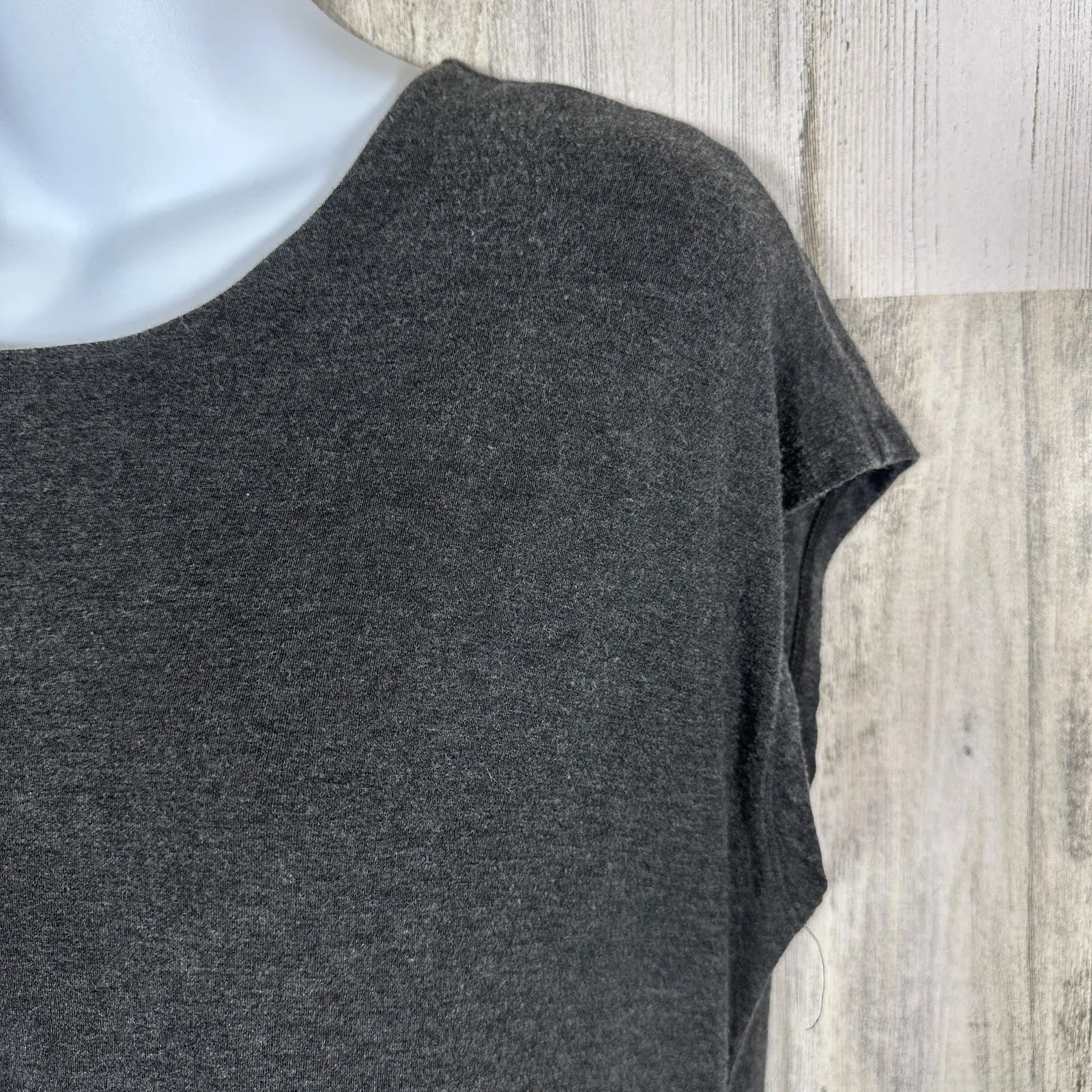 Eileen Fisher Charcoal Grey Cotton Dress – Small – Minimalist Casual Work Travel - Image 4