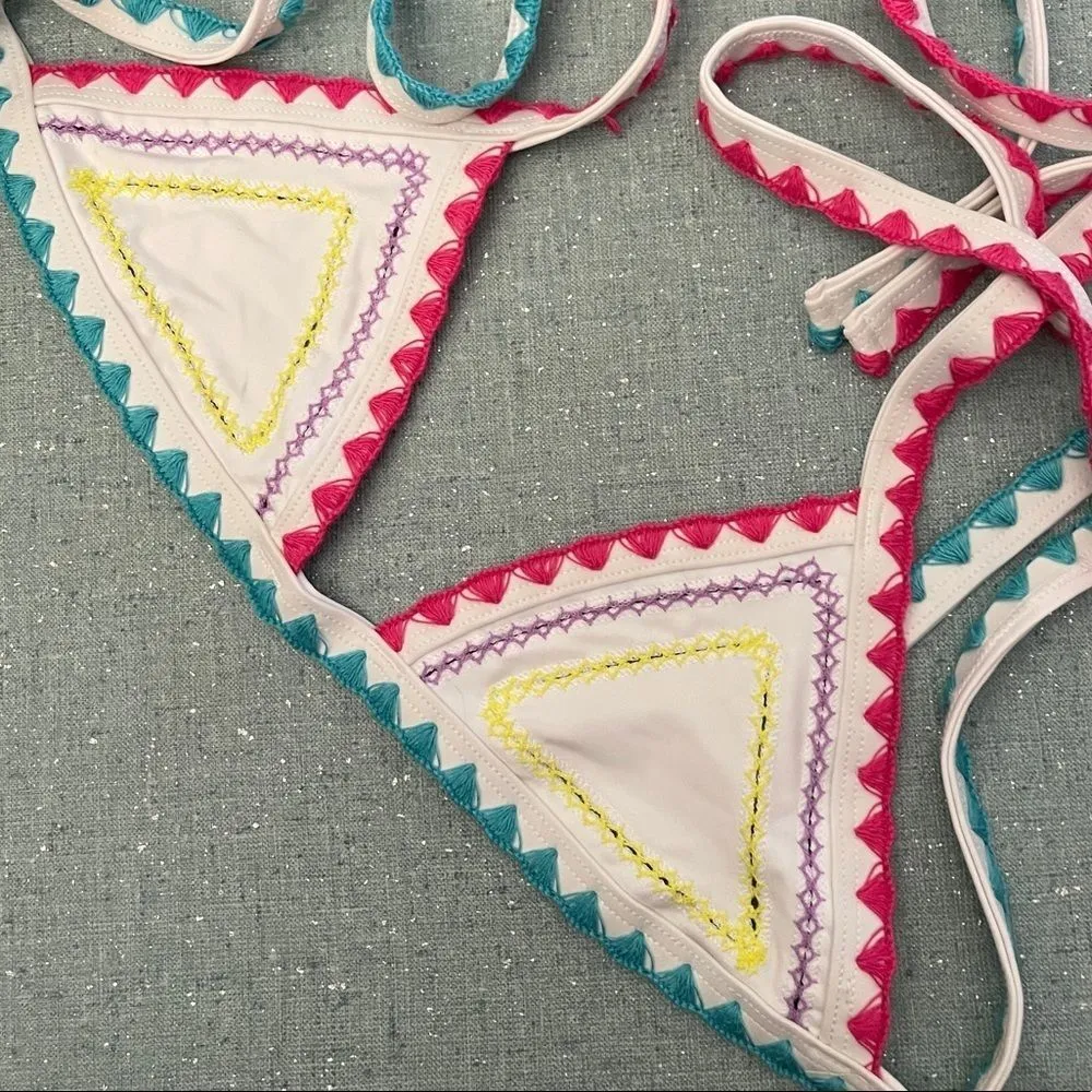 SAME Swim Bikini‎ Top White Papillon Size XS - Image 2