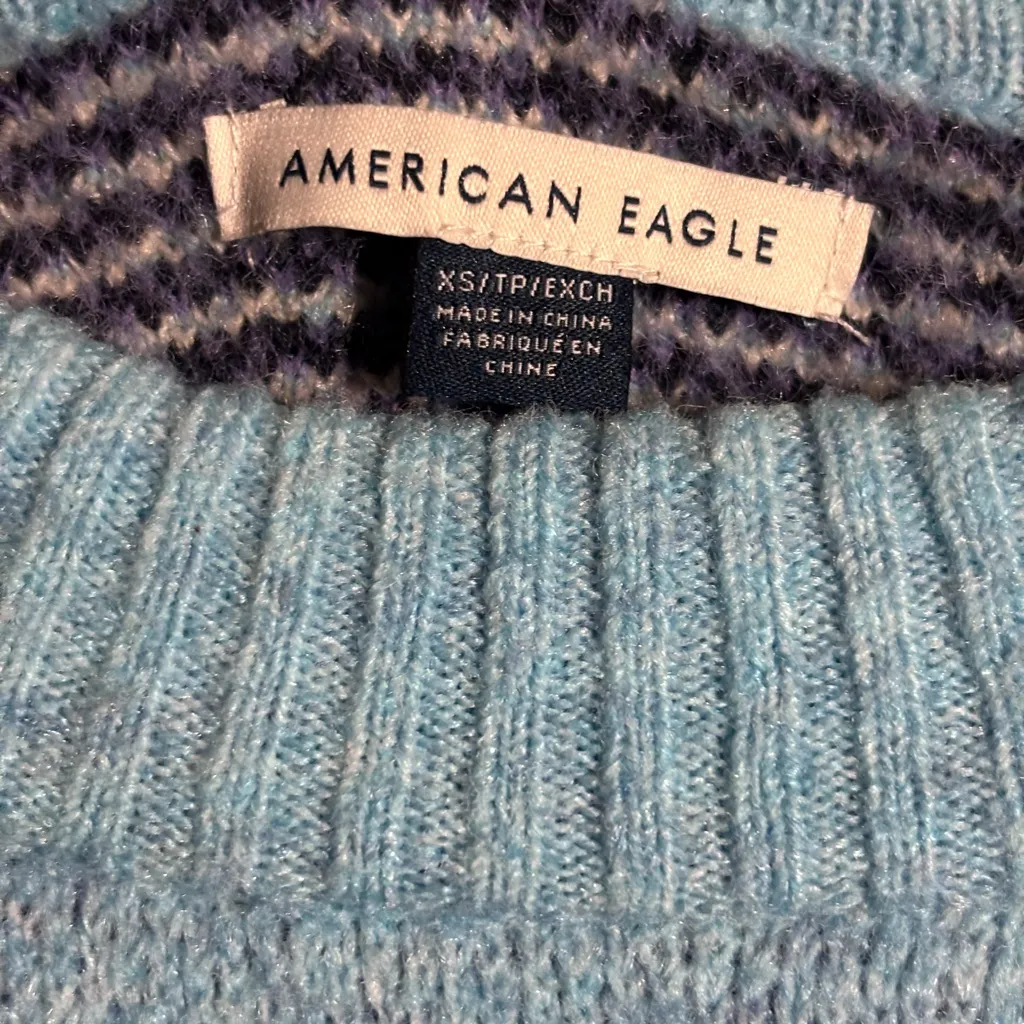 American Eagle Outfitters Light Blue Knit Sweater - Image 5