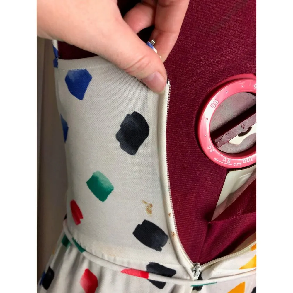 slip dress primary spots white red blue yellow vintage 1970s Size XS - Image 5