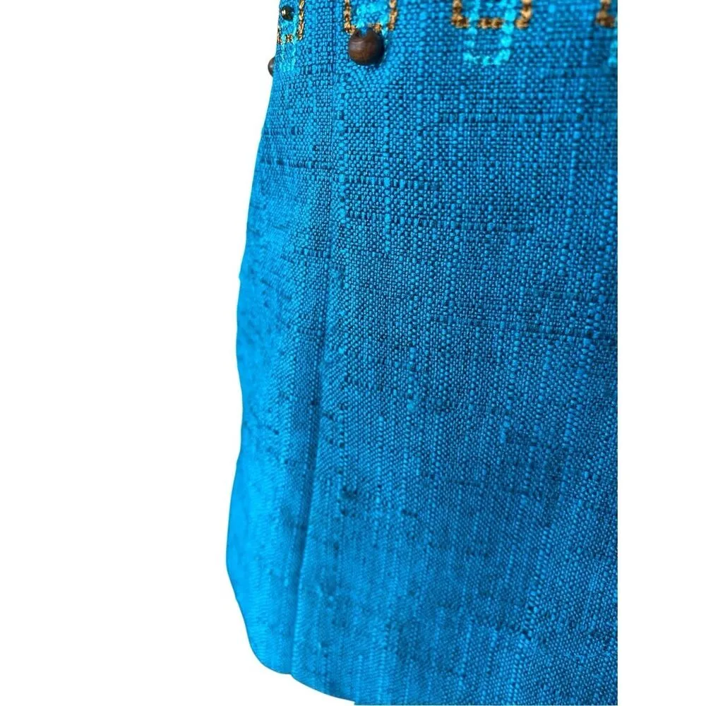 Sag Harbor 2Pc Pant Suit Professional Business Beaded Formal Wedding Office Blue Size 6P - Image 9