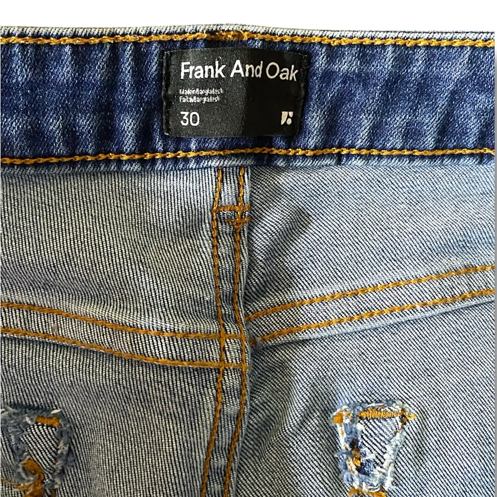Frank & Oak Kim Slim Fit Blue High Rise Denim Jeans Sz 30 - Image 4