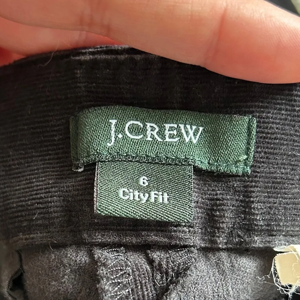 🦋 J. Crew City Fit Black Corduroy Boot Cut Pants Office Trousers Size 6 Spring - Image 2