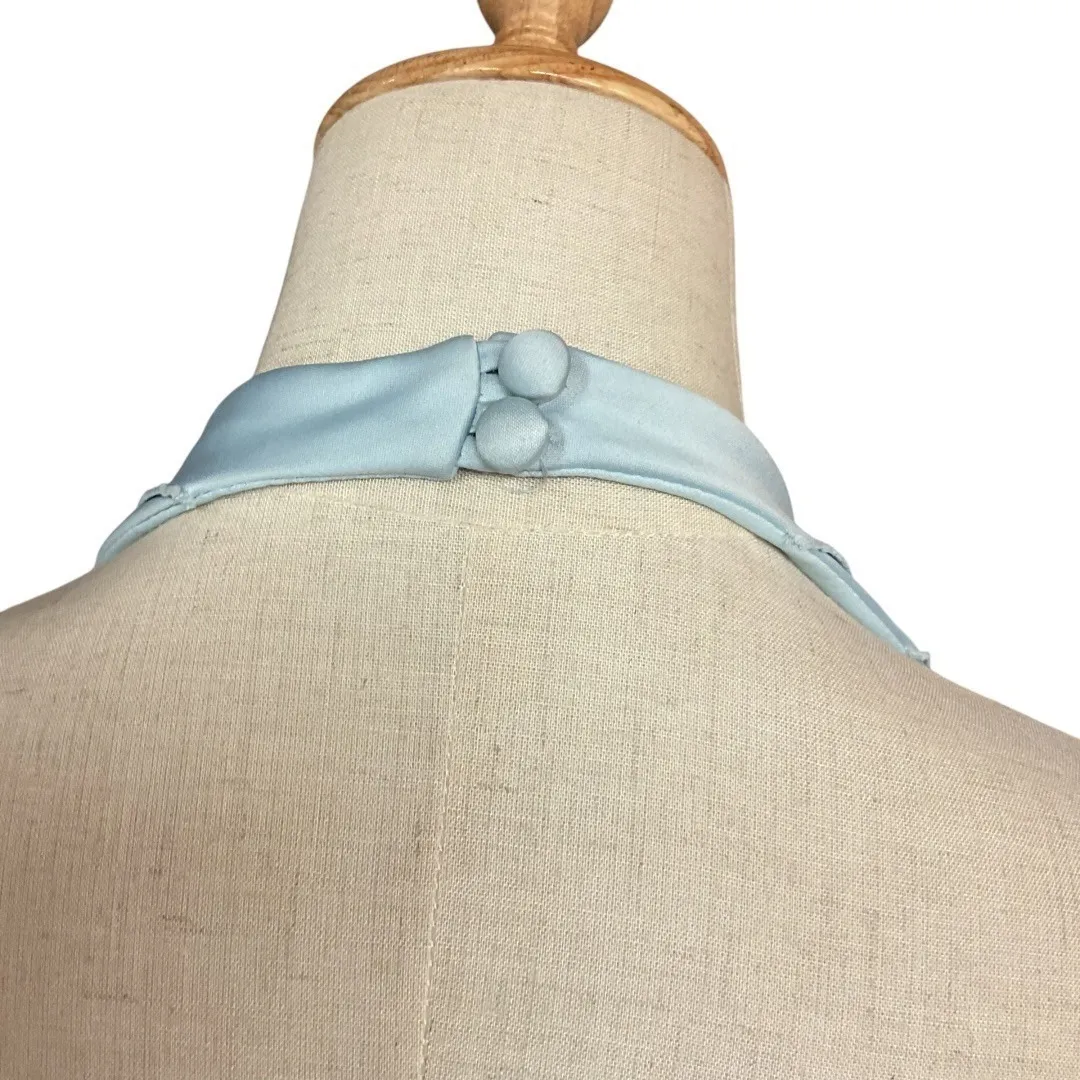 Lord & Taylor J.S. Collection Tiered Layer Halter Midi Dress Light Blue Sz 4 NWT - Image 9