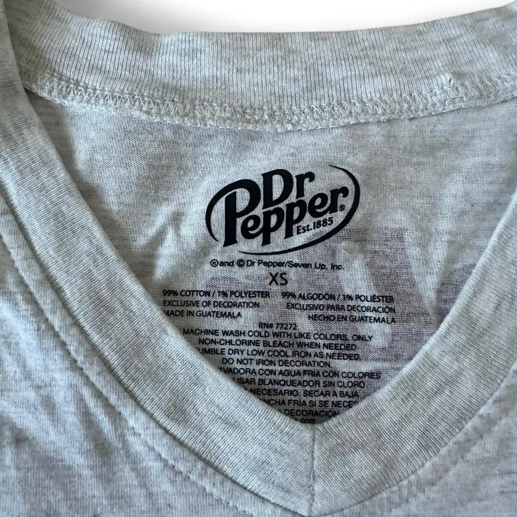 Dr Pepper Gray Graphic Women's Top Size XS - Image 3