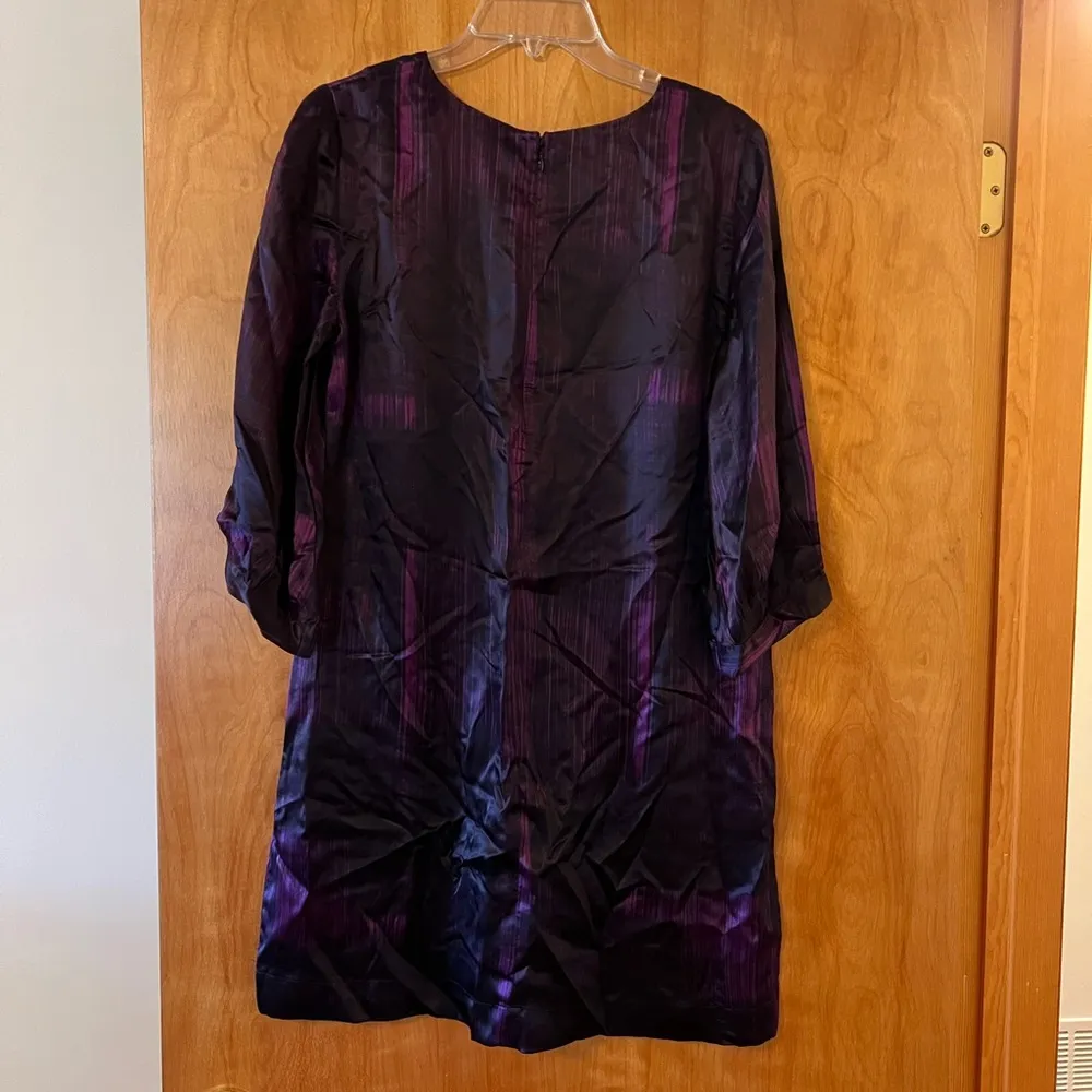 French Connection Women’s Silk Dress Purple Shift Lightweight Size 8 - Image 7