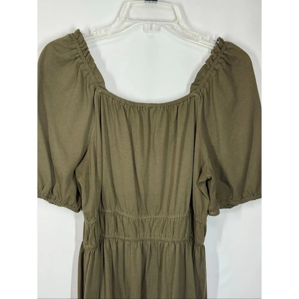 J. Crew Women’s olive green 100% cotton dress size large - Image 7