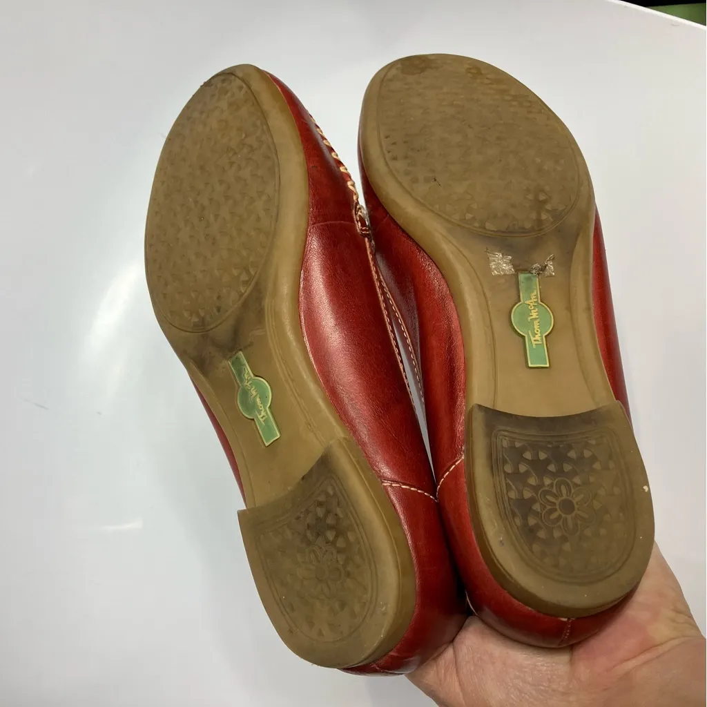 Thom McAn dark red leather loafers studded women’s size 8 western‎ style casual - Image 8