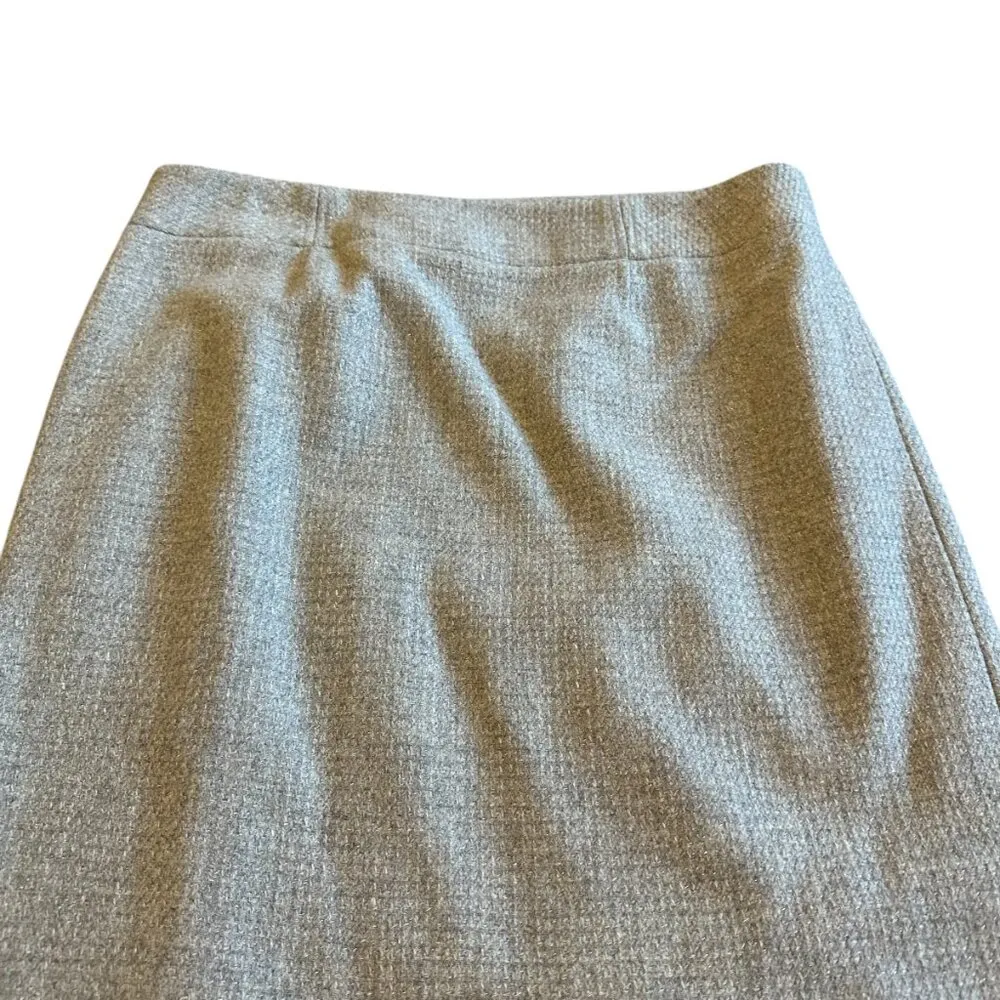 Pendleton Grey Wool Metallic Pencil Skirt Fully Lined Slit Fitted Size 14 Womens - Image 10