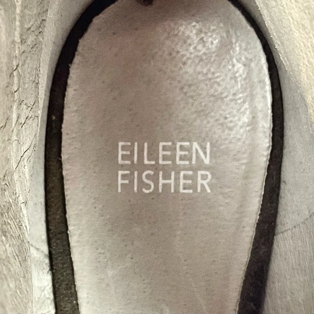 Eileen Fisher Slew Suede Booties Sz 9 Open Toe Lace Up - Image 4