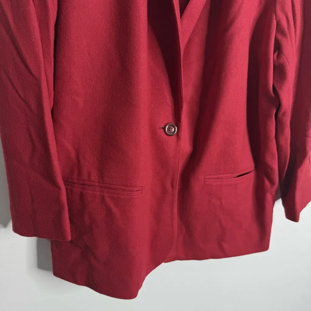 Sag Harbor Red 100% Wool Blazer One Button With Pockets Size‎ 22W Careerwear - Image 7