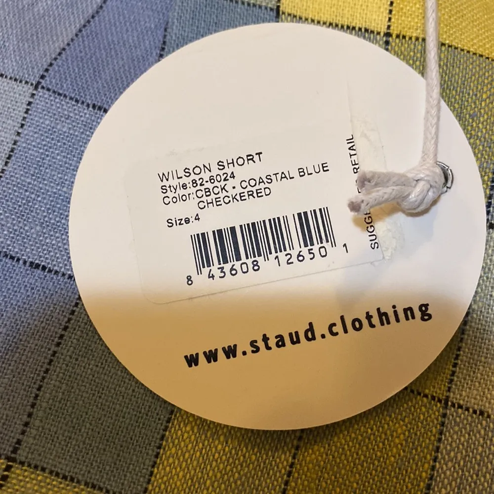 Staud Wilson Shorts in Coastal Blue Checkered - Image 8