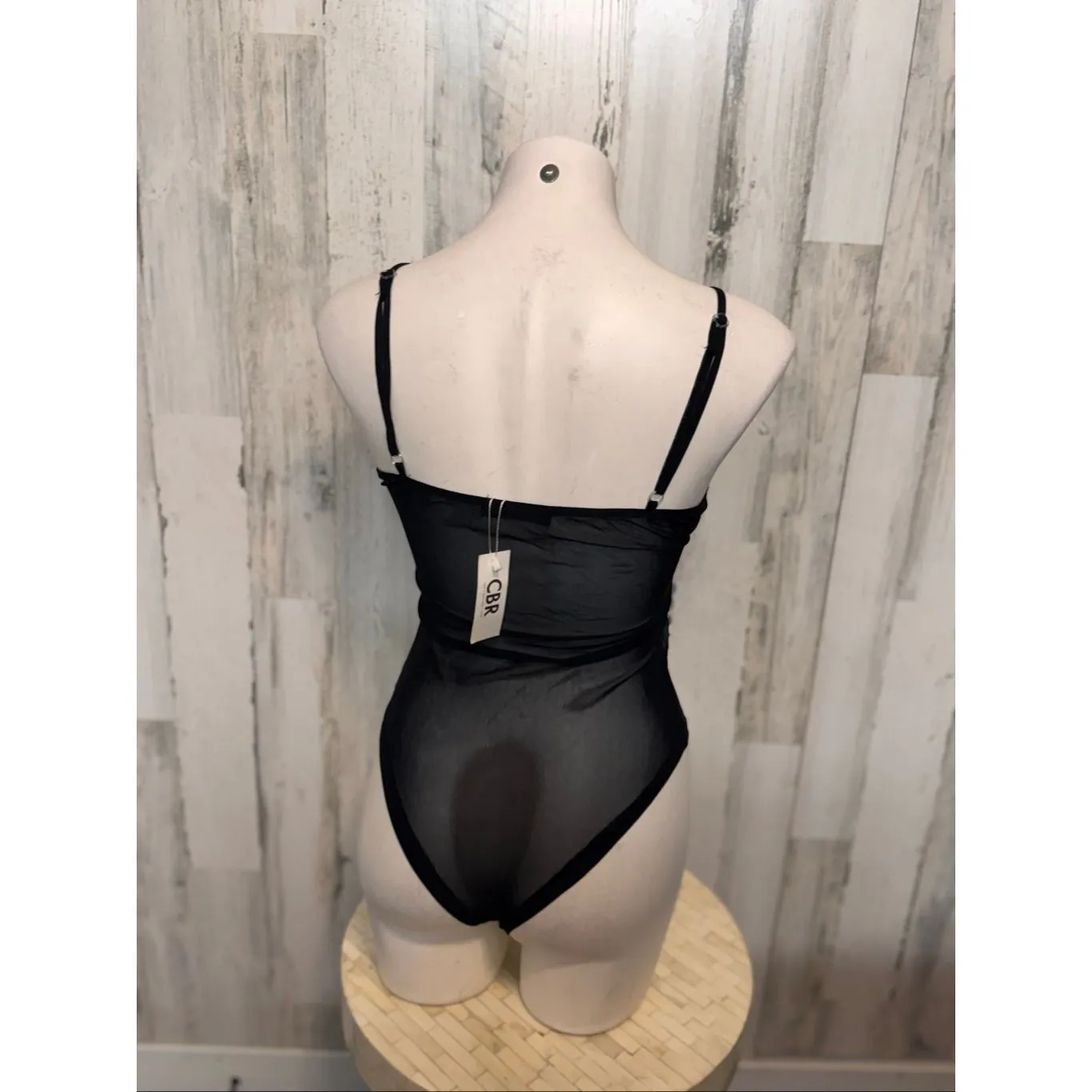 CBR Black Lace Mesh Bodysuit | Sheer Floral One Piece Lingerie – Size Medium - Image 6