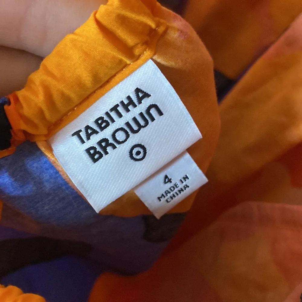 NWOT Tabitha Brown for Target Floral Print Puff Sleeve Tie - Image 9