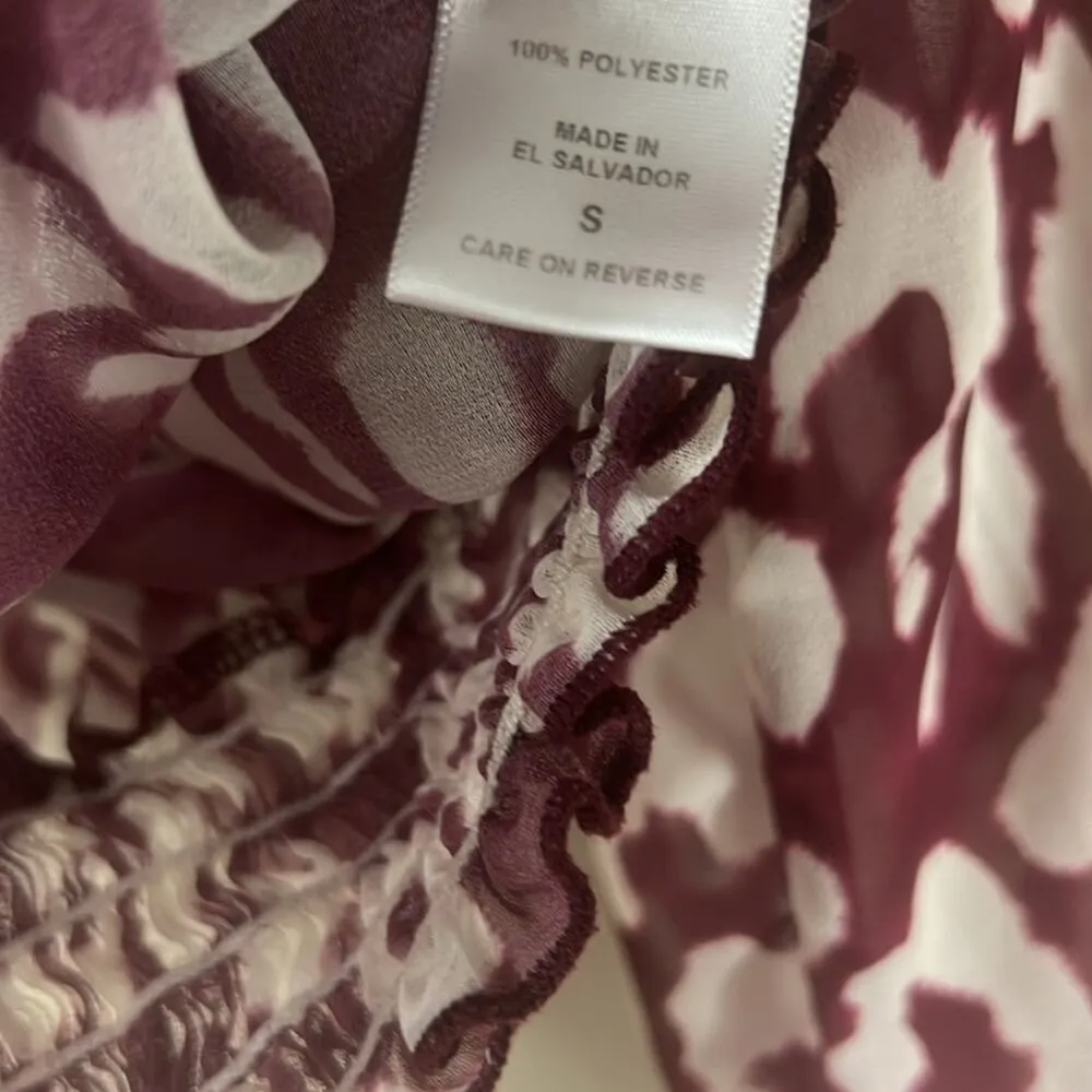 New York & Company Purple Chiffon Animal Print Blouse - Image 6