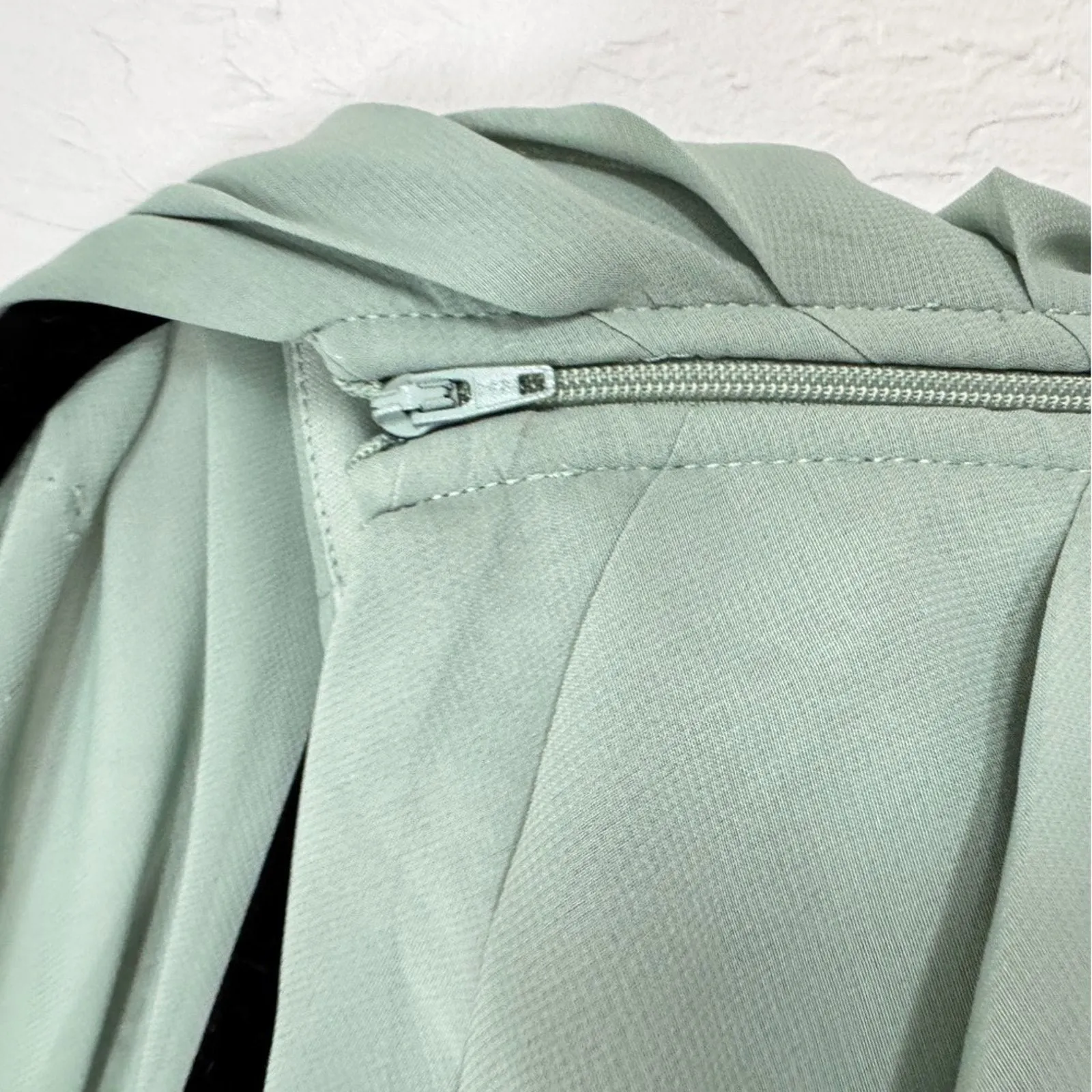 Birdy Grey Mint Green One Shoulder Maxi Dress Womens XS Bridesmaid Formal Gown - Image 7