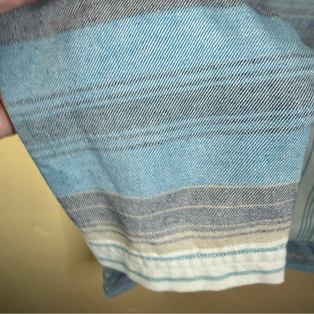 Toad & Co Barrel Striped Lil Hoodie Blue White Stripes Size Small Outdoor Active - Image 4