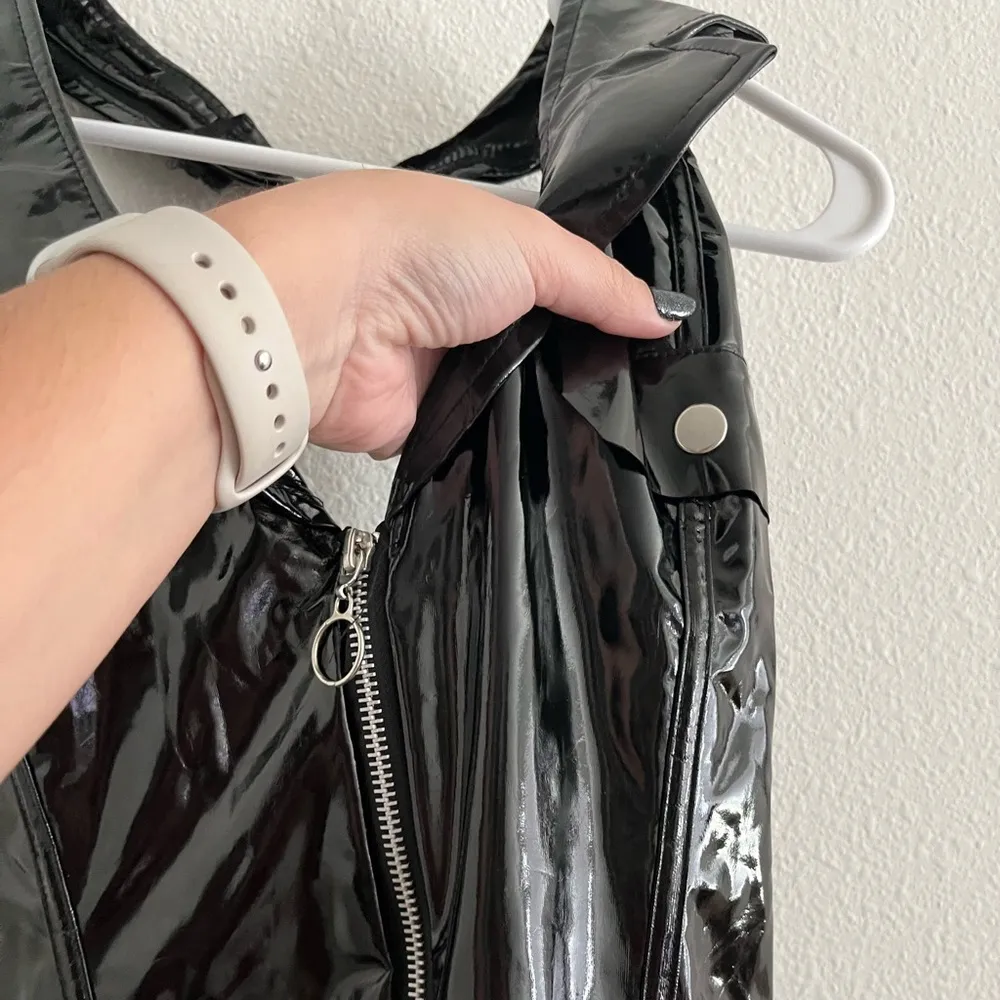 Sprit Halloween Leg Avenue Pat U Down Naughty Cop Black Vinyl Dress Costume S - Image 10