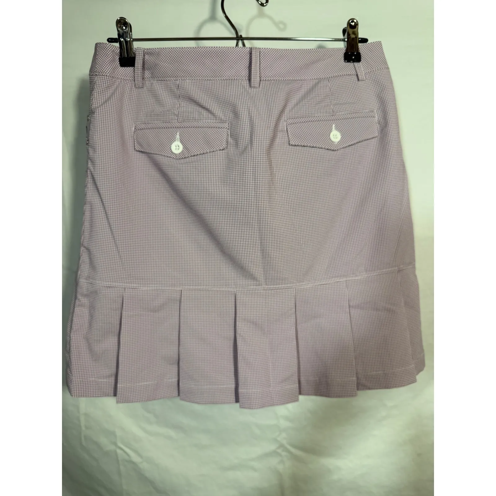 Nivo Golf Skort Athletic Gingham Pleated Hem‎ Maroon White Size 6 Red - Image 4