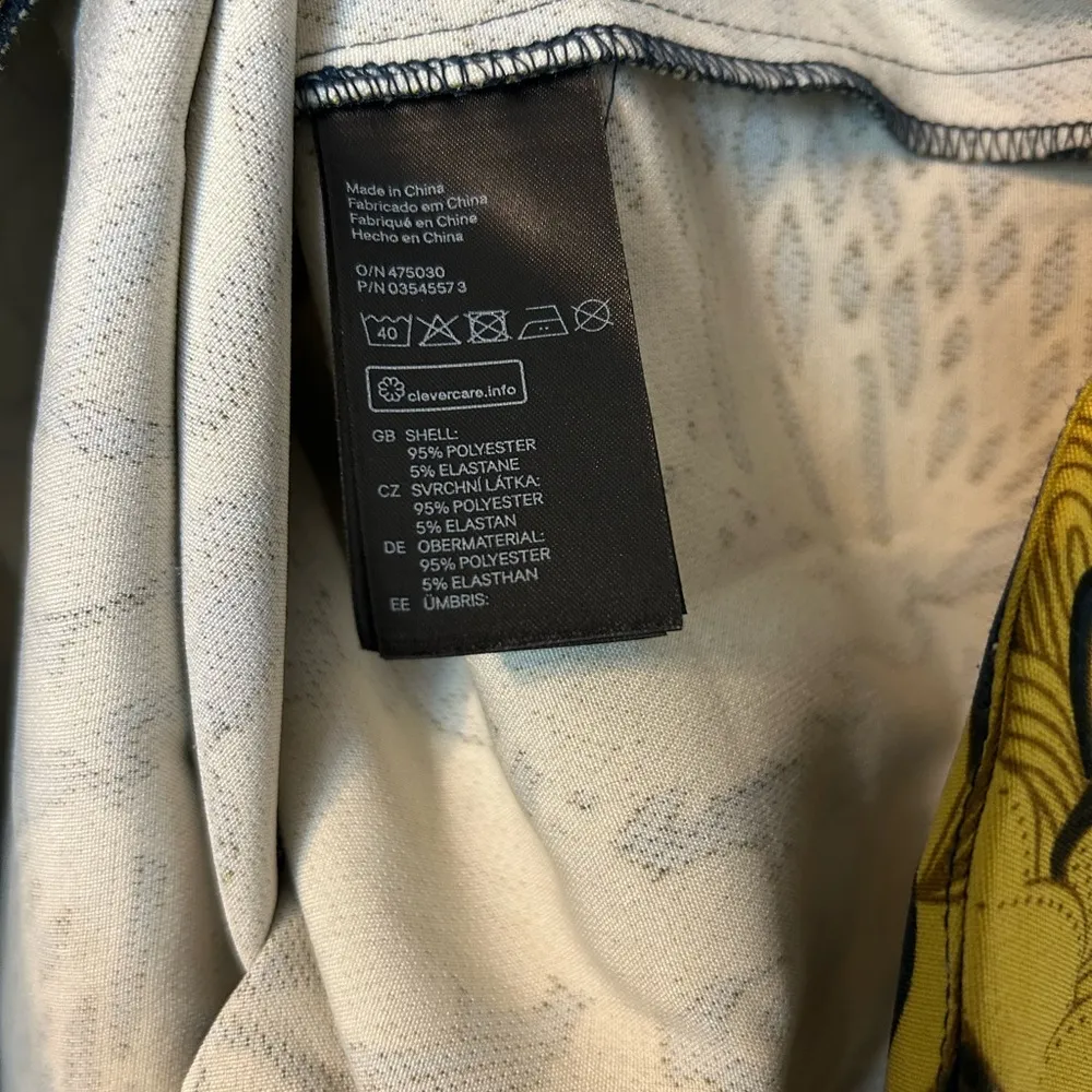 H & M Tunic/Mini Dress 3/4 Sleeve Round Neck Curved/Slit Sides Multicolor Size 4 - Image 7