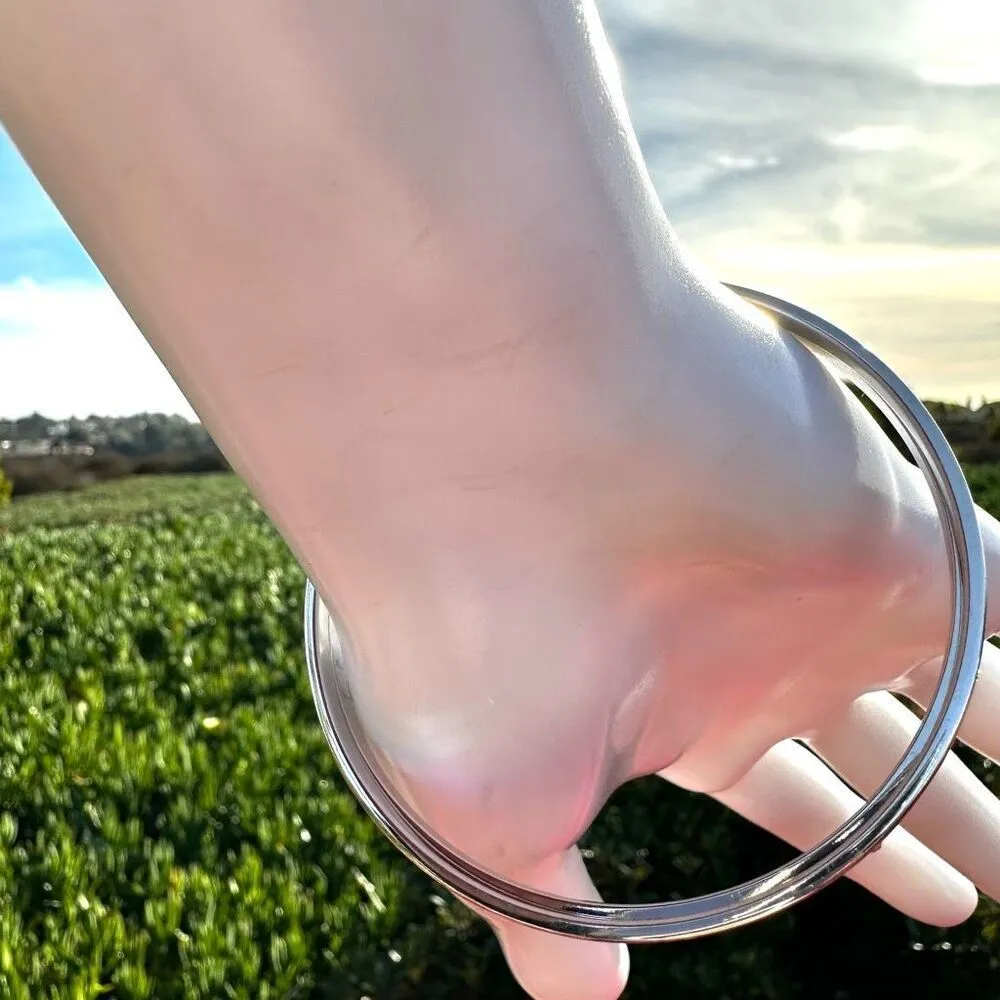 Silver tone rhinestone bangle bracelets - Image 10