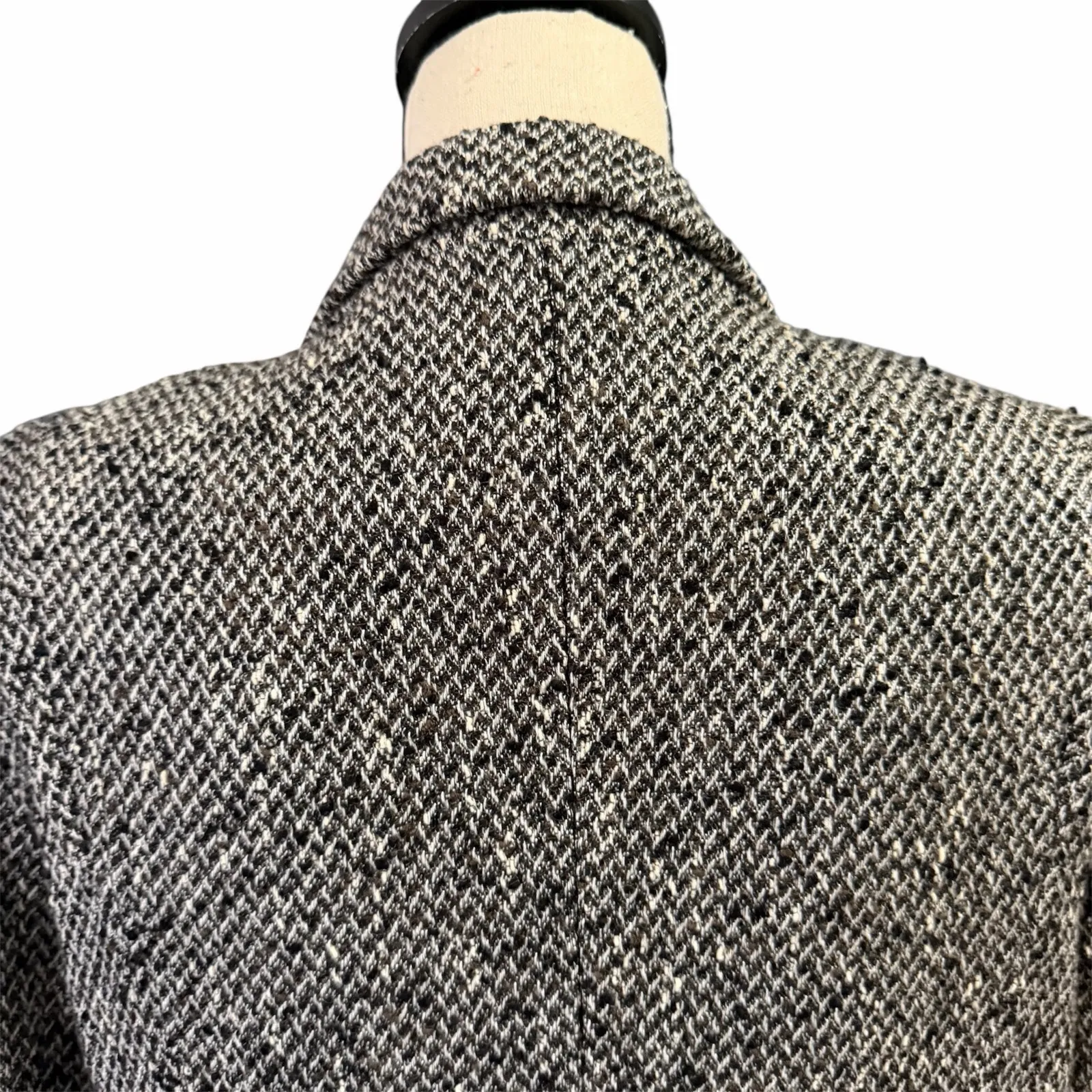 Carlisle Black Brown Wool Blend Lined Blazer Sz 10 Career Wear Closet Staple - Image 4