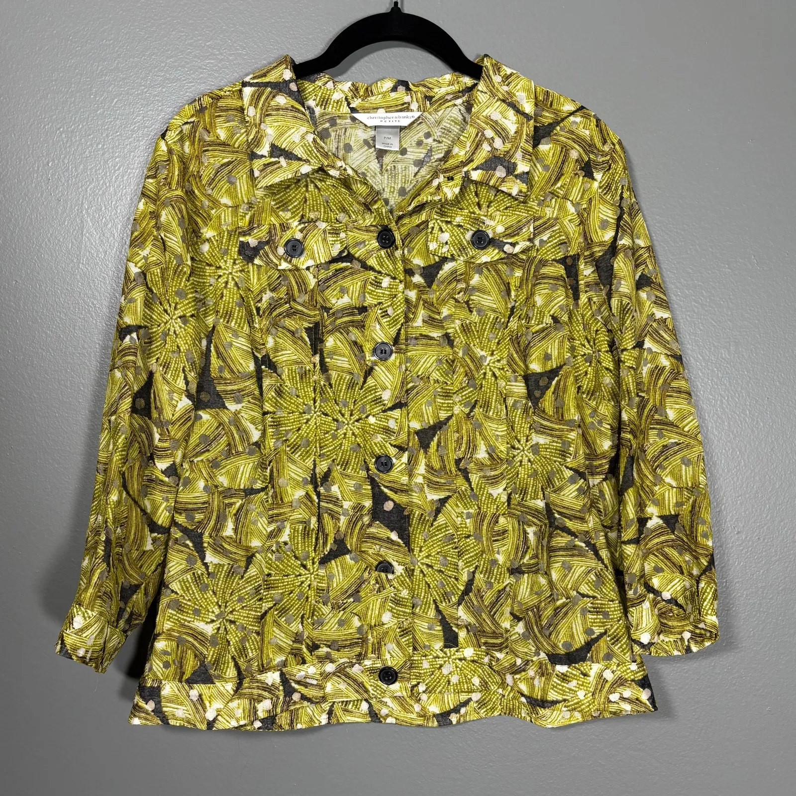 Christopher & Banks Women's Fairycore Burnout Shacket/Top - Size Petite Medium - Image 1