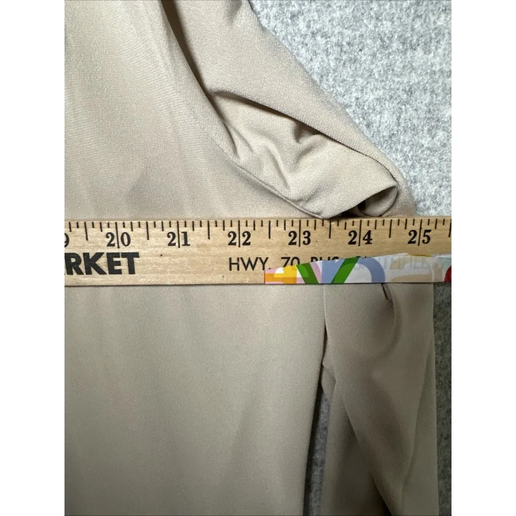 Susan Graver Liquid Knit Open Cardigan Tank Set Top XL Beige QVC Stretch Travel - Image 6