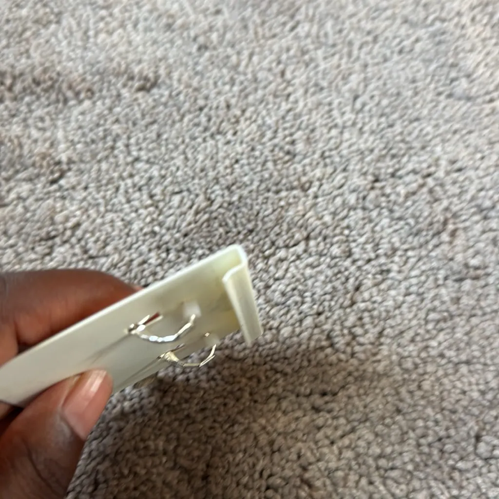 Silver Cross Dangle Earrings w/ Antique Hammered Finish - Image 3