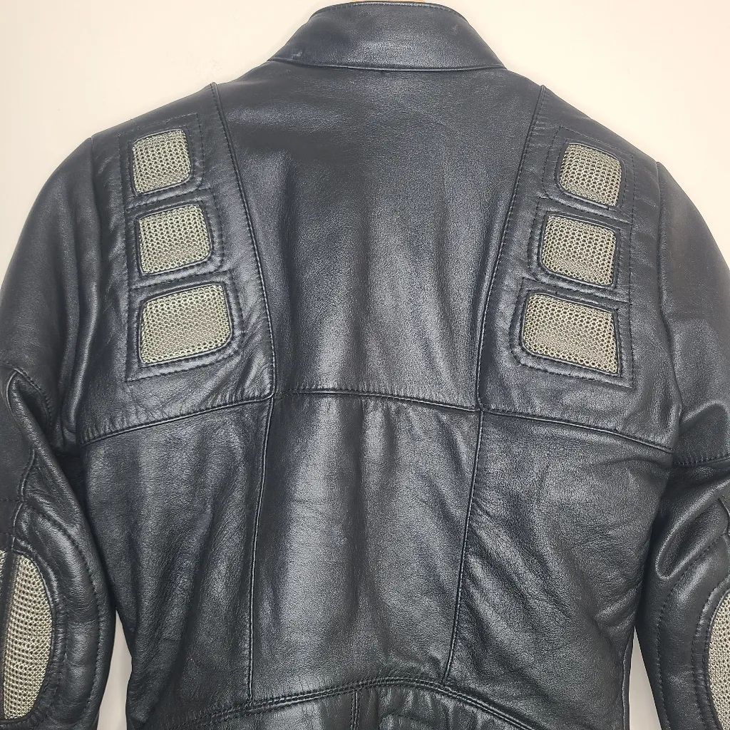 Vtg Hein Gericke Harley Davidson Motorcycle Biker Women's Leather Moto Jacket Black Size 34 - Image 6