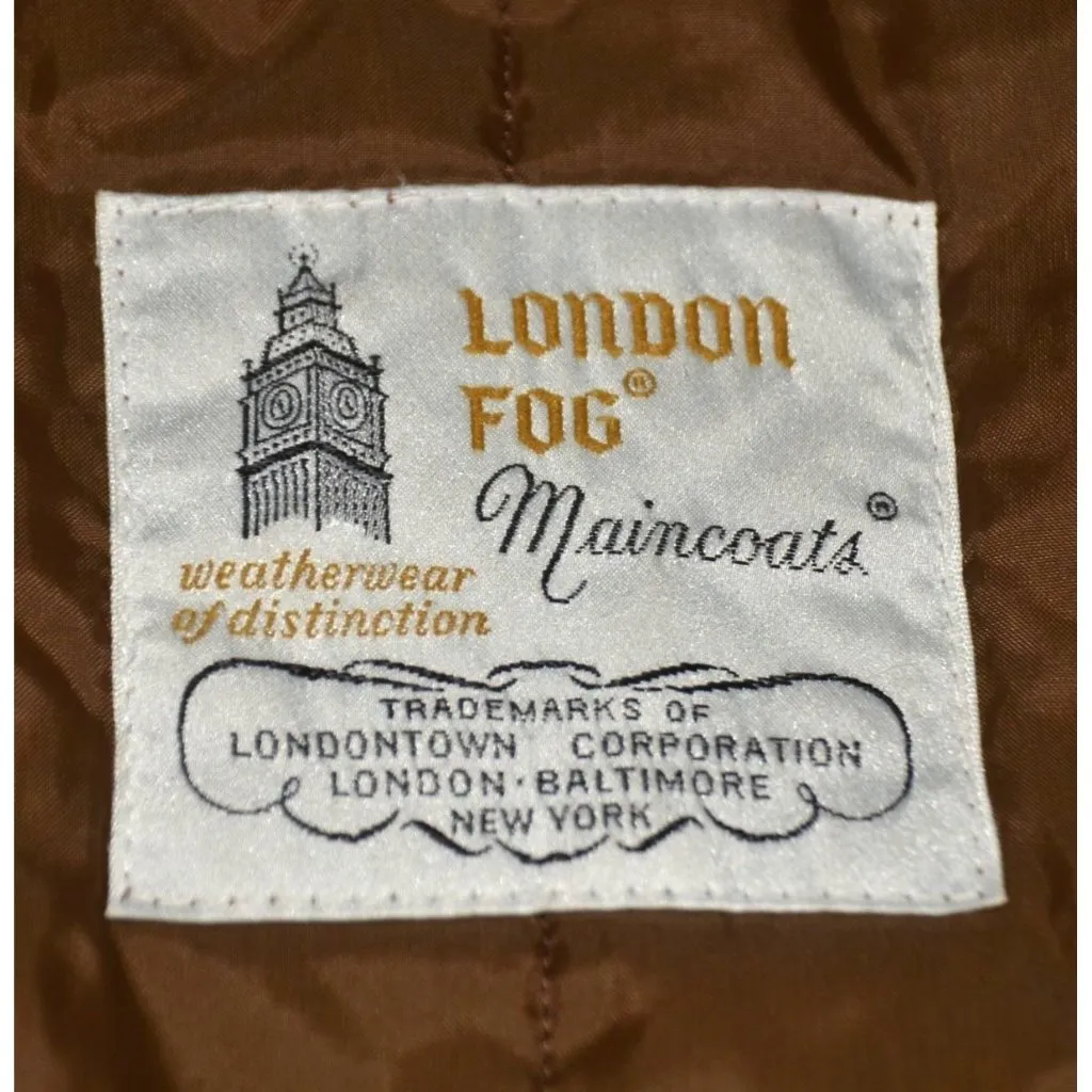 London Fog Ladies Brown Windbreaker Trench Coat Classic Size 18 Quilted Liner - Image 9