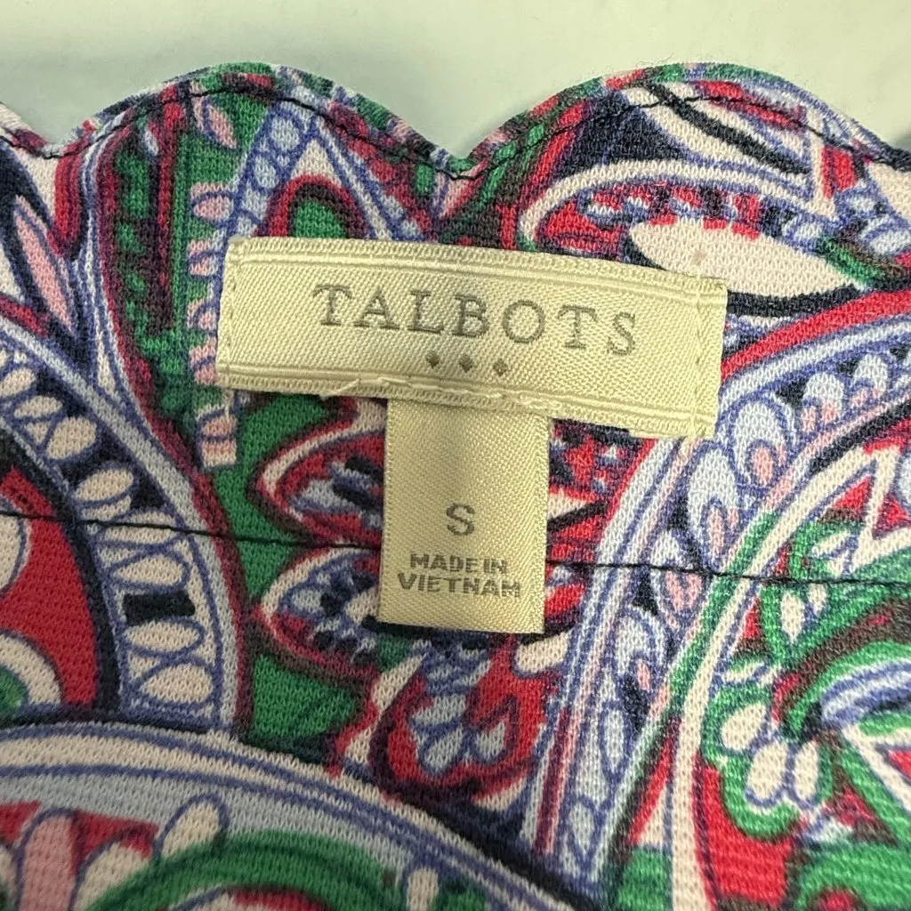 Talbots Dress Womens S Pink Green Paisley‎ Sleeveless Sheath Preppy Retro Office - Image 2