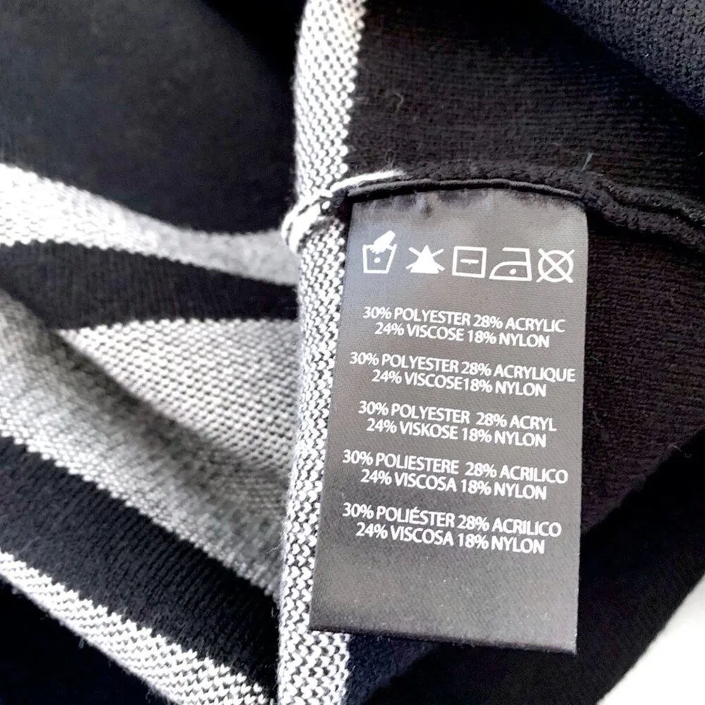 NVLT Pippa Bold Stripe Oversized Cardigan Sweater Anthropologie Black White XS - Image 9