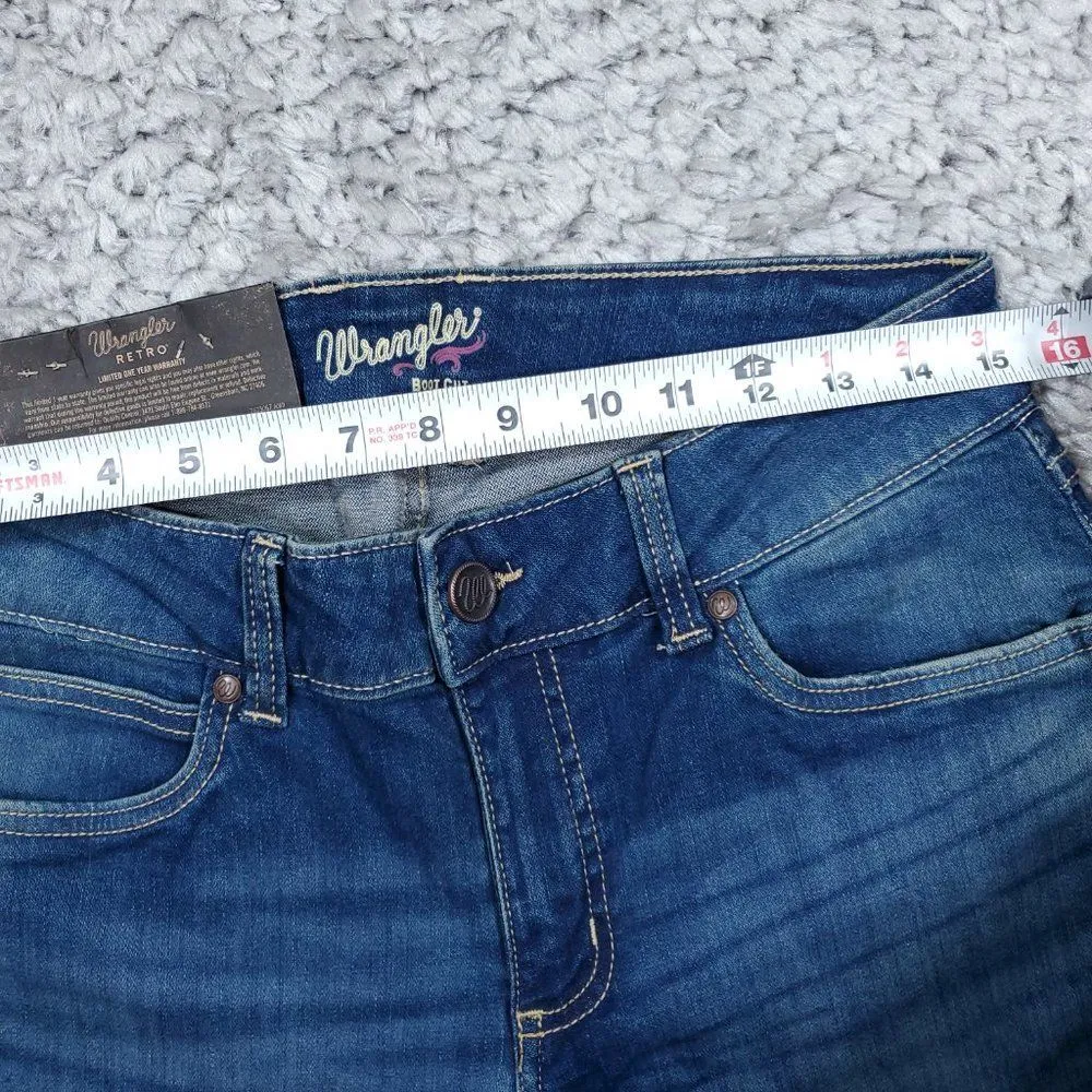 Wrangler Tall Retro Mae Mid Rise Bootcut Jeans Dark Wash Blue 9/30 x 36 Long - Image 7